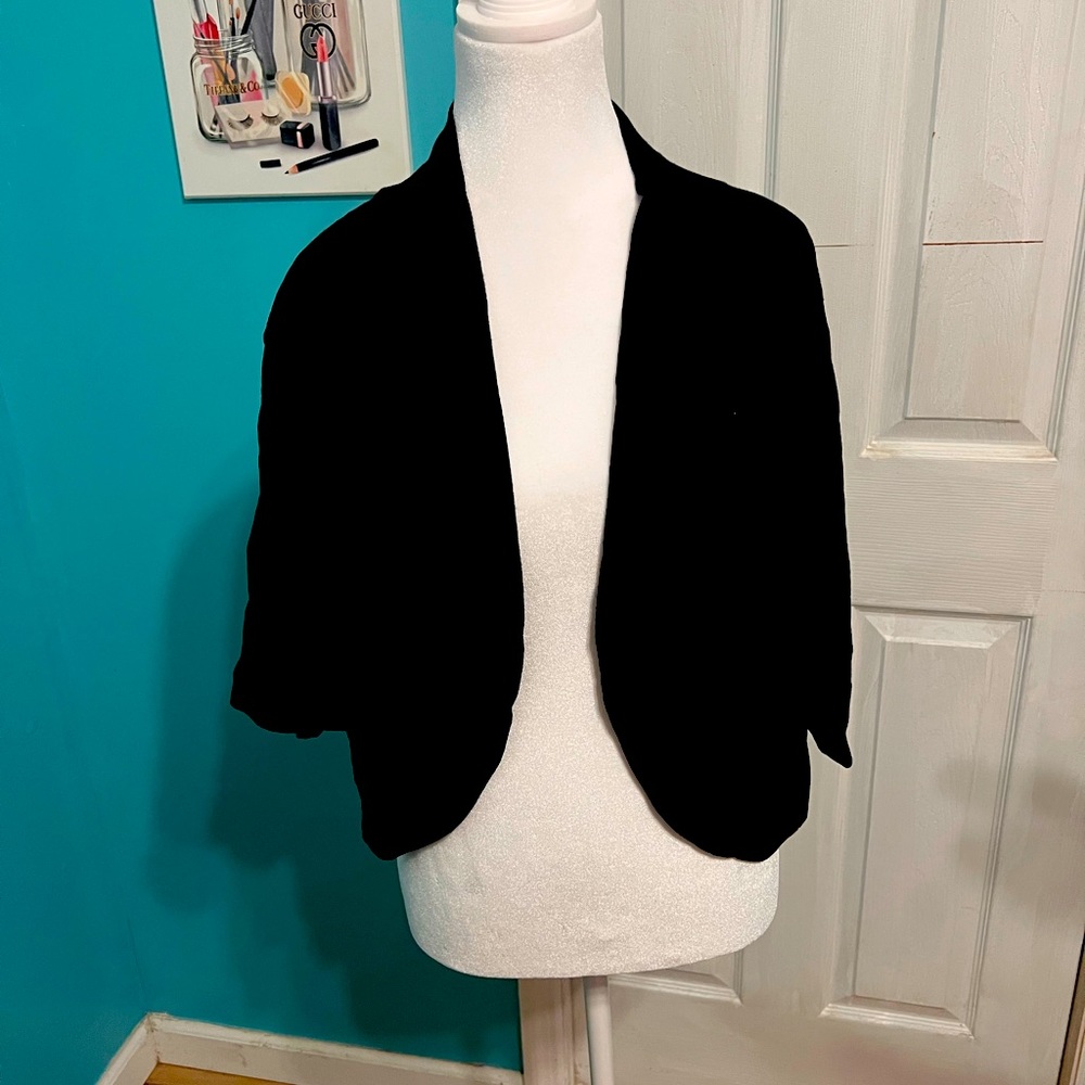Black shrug with 3/4 sleeves NWT